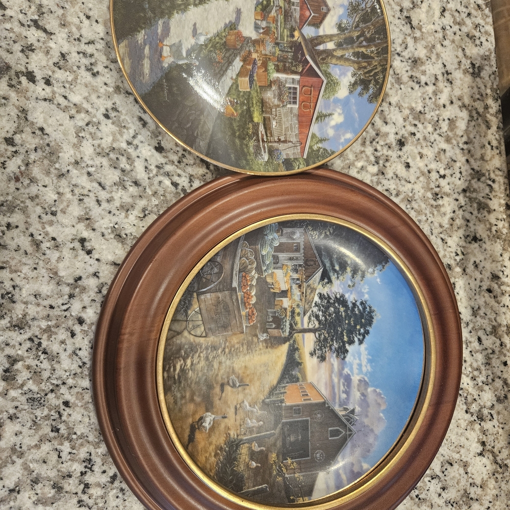 2 Rustic Farmhouse Decorative Plates